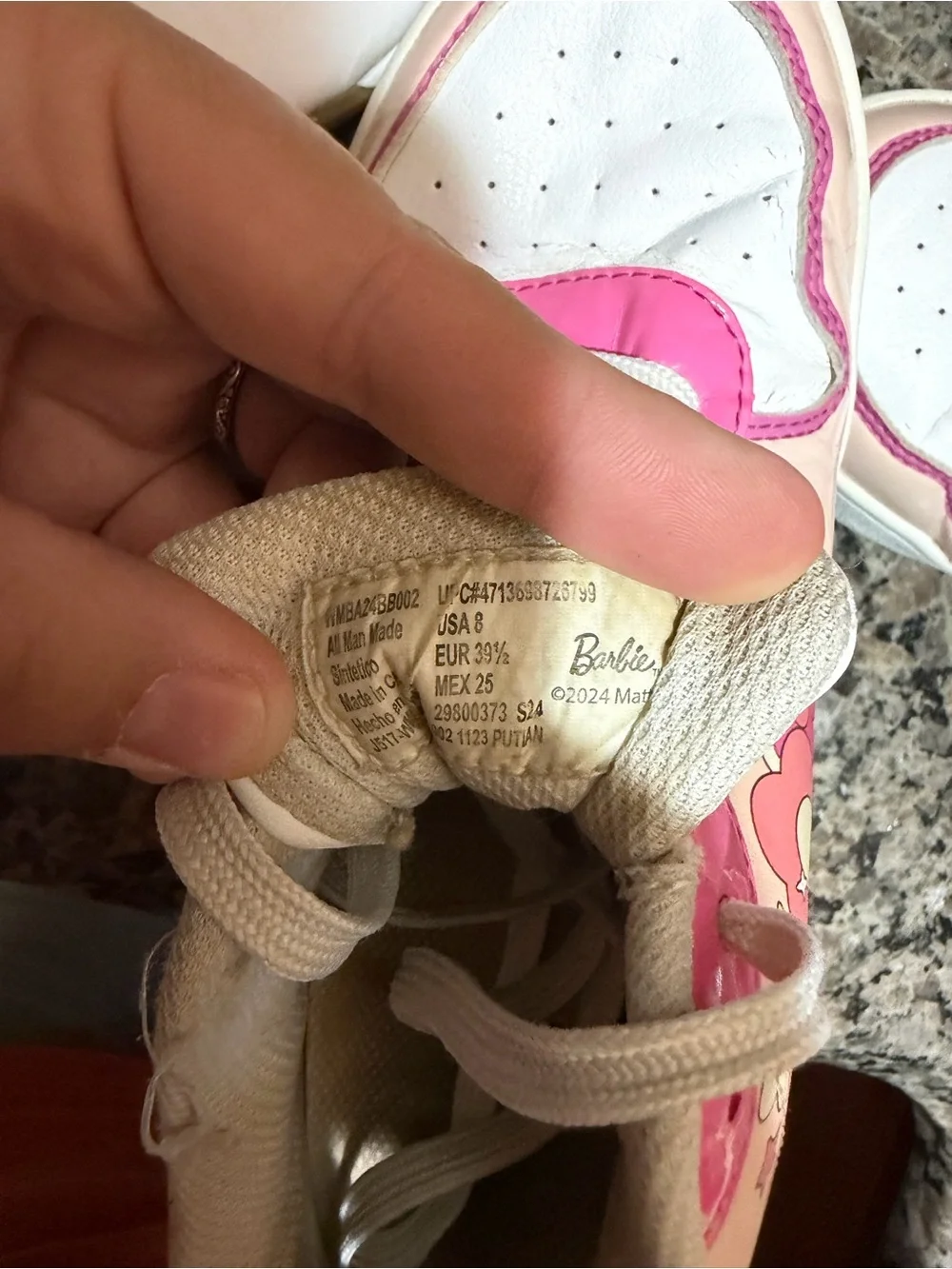 Barbie Pink Floral Logo Low-Top Sneakers